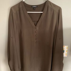 Olive long sleeved blouse